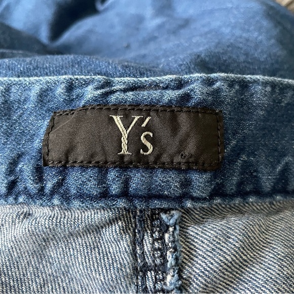 Y's by Yohji Yamamoto Blue Dip Dye High Rise U-Gusset Wide Leg Jeans EUC 2/M/28 - Picture 9 of 12
